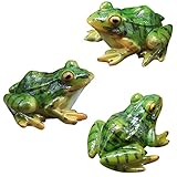 3 StüCk Simulation Kleinen GrüNen Frosch Miniatur Gartenfrosch Figuren KüNstlicher Frosch Statue Garten Deko Harz Frosch Figur Frosch Tier Ornamente Harz Fee Gartenfiguren ZubehöR FüR Garten T