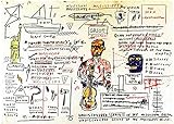 Wandkunst Malerei《Unentdecktes Genie》Jean-Michel Basquiat Poster Modern Street Artist Wohnzimmer Schlafzimmer Wohnkultur (70x100cm) R