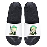 VICTORDOMO Badeschuhe Flip Flops Frauen Cosplay Anime Geschenk für ONE Piece Roronoa Zoro Sandalen Sommer Pool Strand Indoor Outdoor Dusche Hausschuhe,Weiß,37/38EU
