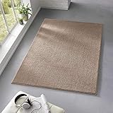 Taracarpet Teppich Kurzflor weicher Designer Uni Bodenbelag Madrid fürs Wohnzimmer, Kinderzimmer, Schlafzimmer und die Küche geeignet Taupe 120x170