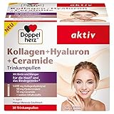 Doppelherz Kollagen + Hyaluron + Ceramide – Mit Biotin, Zink und Niacin als Beitrag für den Erhalt normaler Haut – 30 Trinkamp