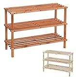 GD S.R.L. Schuhregal aus Holz, 3 Einlegeböden, für Innen- und Außenbereiche, platzsparend, 63 x 26,5 x 48 cm, Modell Schuhschrank Beig