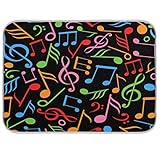 Cuteprint Abtropfmatte für Küchentheke, bunte Musiknoten, saugfähige Abtropfmatte für Geschirr, Kaffee, Bar, Matte, 45,7 x 61
