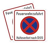 2tlg. Parkenverbotschild Parken Verboten Schilder Feuerzufahrt Freihalten Schild, Größe 30*30CM