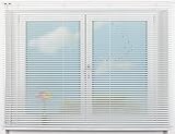EFIXS Alu-Jalousie - Breiten 40 cm - 230 cm, Höhe bis 220 cm - Hier: 75 x 130 cm - Farbe: Weiss - Bedienseite: Links - Aluminium-J