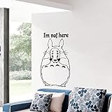 Wandtattoo manga wandaufkleber, wandsticker aufkleber，Anime Mein Nachbar Totoro Cartoon Schlafzimmer Wanddekoration Kinderzimmer Aufkleber Wasserdicht Abnehmbar Schwarz-50*80