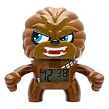 BulbBotz Star Wars Chewbacca Kinder-Wecker mit Hintergrundbeleuchtung| braun/schwarz| Kunststoff| 19 cm hoch| LCD-Display| Junge/Mädchen|