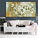Blühender Mandelbaum Blume Impressionistische Landschaftsmalerei auf Leinwand Poster und Drucke Wandkunst Bild Wohnzimmer 40x80cm (16''x32'') I