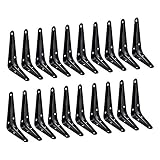 Czhxtqz 20 Stück Regalhalterungen, strapazierfähig, schwarz, Metall, schwebend, rustikal, Bauernhaus, dekorative Eisen, L-Halterung