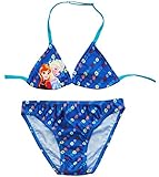 alles-meine.de GmbH Bikini / Triangel Bikini -  Disney - Frozen / die Eiskönigin  - Größe 7 bis 8 Jahre - Gr. 134 bis 140 - für Mädchen Kinder - blau & türkis / Zweiteiler - zw