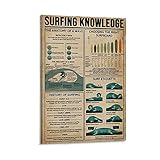 Poster, Motiv: Surfing Knowledge (englischsprachig), cooles Gemälde auf Leinwand, Wandkunst, Schlafzimmer-Dekoration, Poster, 30 x 45