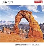 Sehnsuchtskalender USA - Kalender 2021 - Harenberg-Verlag - Postkartenkalender mit 53 heraustrennbaren Postkarten - 15,8 cm x 18