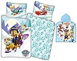 rainbowFUN.de PAW Patrol Baby-Bettwäsche-Set 100x135 und Badeponcho Kapuze 50x100 Klein-Kinderbettw