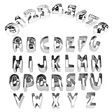 35 klein Stück Buchstaben Ausstecher Alphabet Ausstecher Ausstechformen Keksausstecher Backzubehör Kuchendekoration Edelstahl Plätzchenform Backen Schimmel Cookie Cutter Schreiben Kek