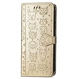 BAIDIYU Hülle für Xiaomi Poco M4 Pro 5G Handyhülle, Kartensteckplätze, Ständerfunktion, Luxus PU Leder Brieftasche Flip Folio Cover, Hülle für Xiaomi Poco M4 Pro 5G.(Gold)