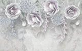 Tapete Seite Papier Lila Dreidimensionale Blumen Für Zuhause Schlafzimmer Zimmer Es Wand Bemalte Tapete Schlafzimme 3d Tapete Wanddekoration fototapete wandbild Schlafzimmer Wohnzimmer-350cm×256