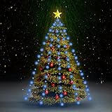 vidaXL Weihnachtsbaum Lichternetz mit 150 LEDs Lichterkette Überwurf Lichtervorhang Baumvorhang Weihnachtsdeko Weihnachtsbaumbeleuchtung Blau 150
