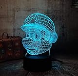 ZSBoBo 3D Nachtlichter Illusion Lampe Für Kinder Mädchen Jungen Männer Raumdekoration Geburtstagsgeschenke Mario Stirnlamp