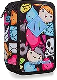 COOLPACK XXL Federtasche Federmappe Federmäppchen 44-teilig gefüllte Schüleretui 3-stöckig 20 x 13,5 x 7