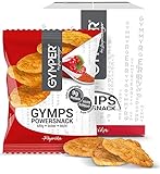 GYMPER by Layenberger Gymps Power Snack Paprika, Protein-Chips ohne Soja mit viel Eiweiß, nicht frittiert, im Portionsbeutel (6 x 25g)