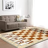 Teppich Artistic Modern für Wohnzimmer Schlafzimmer Küche Teppich Anti Rutsch Kurzer Plüsch Teppiche Weiche Plüsch Teppiche Geeignet für Wohnkultur（Schachmuster）-140x200