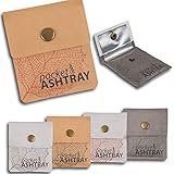 hibuy Taschenaschenbecher PocketAshtray/Mini Aschenbecher für die Hosentasche - aus feuerfestem Kunststoff - 9 x 7,5