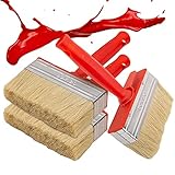 LQKYWNA 3 Stück Malerpinsel Flachpinsel, 4,7 Zoll/120 mm Quadrat Flächenstreicher mit Kunststoffgriff für Wandschuppen Zaun Holzmöbel Decking Handwerk