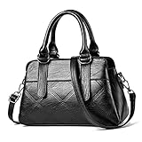 MIMITU Luxus Handtasche Frauen PU Leder Umhängetasche Große Kapazität Umhängetasche Griff Tasche Einkaufen Täglich Weibliche Tasche,Schwarz,29x12x18