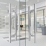 DSVONAUS 2er-Pack Industrie-Rohr-Türgriff, Industrie-Haltegriff Aus Edelstahl, Doppelseitiger Türgriff In H-Form, Silber (Size : 100x70cm)