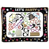 hocadon Aufblasbare Selfie Bilderrahmen mit 33 Stück Lustige Props, Photo Booth Requisiten Dekorationen, DIY Photo Props Kit für Hochzeit, Reunion, Geburtstage, Prop Dress-up, W