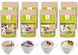 Lizza Low Carb Tassenkuchen Probierset | Ohne Zuckerzusatz | Bis zu 63% weniger Kohlenhydrate | Ballaststoffreich | Bio. Glutenfrei. Vegan. Keto. Laktosefrei | 4 Geschmacksrichtungen | 8 Tassenk