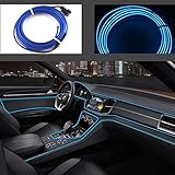Kmruazre El Draht 2M/6FT flexible el neon drahtseil Neon Glowing Strobing Elektrolumineszenzdraht Neon Lichter für Gartendekorationen Seil Lichter (Blau)