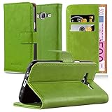 Cadorabo Hülle für Samsung Galaxy J5 2015 in Gras GRÜN – Handyhülle mit Magnetverschluss, Standfunktion und Kartenfach – Case Cover Schutzhülle Etui Tasche Book Klapp Sty