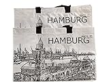 Ikea 2-Stück Rumpling Tasche Groß 71 L - Mit Hamburg Motiv- ideal als Einkaufstasche, Wäschetasche und zur Aufbewahrung…