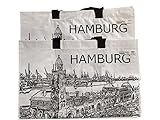 Ikea 2-Stück Rumpling Tasche Groß 71 L - Mit Hamburg Motiv- ideal als Einkaufstasche, Wäschetasche und zur Aufbewahrung…