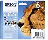 Epson Original T0715 Tinte Gepard, wisch- und wasserfeste (Multipack, 4-farbig) (CYMK)