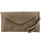 modamoda de - T106 - ital Clutch Abendtasche aus Wildleder, Farbe:S