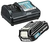 Makita BL1020B 10,8 V CXT Lithium-Ionen-Akku zum Einschieben, 2,0 Ah + DC10WC Ladeg