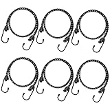 RIO Direct 30,5 cm Bungee-Seile mit Haken, 6 Stück strapazierfähige elastische Gurte für Gepäckträger, Camping, Planen und F