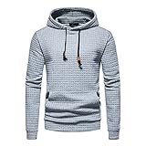 Pajiay Hoodie Herren Regular Fit Einfarbig Kleines Gitter Sweatshirt Herren Frühling Herbst Outdoor Lauf Fitness All-Match Pullover Herren Komfortabel Lässig Mit Kordelzug Sweatshirt H