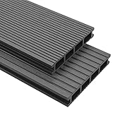 vidaXL WPC Terrassendielen 15m² 4m 25mm Grau Komplettbausatz Komplettset D