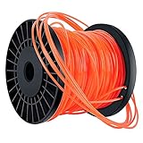 Bosuya Trimmerfaden Trimmer Schnur Rasen Mähfaden 2,4 mm x 100m Orange Rot 5-Kant Mähfaden Nylon Rasentrimmer Faden Durchmesser D