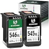 Economink Wiederaufbereitete Tintenpatrone als Ersatz für Canon PG-545XL CL-546XL 545 546 XL 545XL 546XL (Schwarz Farbe) für Pixma iP2850 MX495MG2555S TS3150 TS205 TR4550 MG2550S TS3350 MX490 Druck