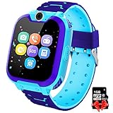 Kinder Spiel Smartwatch Telefon - Kinderuhr mit Rechner 7 Arten von Spiel Digitalkamera Wecker, Smart Watch mit Musik-Player, Geschenke für Jungen und Mädchen Studenten (Blue)