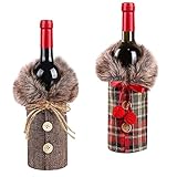 Weihnachten Weinflasche Abdeckung, 2 Stücke Weihnachten Weinflaschen Taschen Weinflasche Flaschenanzug Weihnachten Weinflasche Cover, Für Weihnachten Dekorationen Tisch Dek