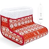 MAQUITA Fußwärmer und Elektrische Fusswärmer Fußheizung mit 4 Temperaturstufen,Fußwärmer mit weichem Innenfutter,Waschbarer Stoff,Extra lange Steuerleitung