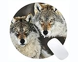 Yanteng Gaming Round Mouse Pad Benutzerdefinierte, Tierwolf Uhr Gaming Mousepad M