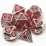 KONGWU 7pcs Metall Polyhedral Dice Set für Rollenspiele Dice Dungeons and Dragons Amazing
