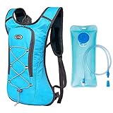 Lixada Kleiner Fahrradrucksack Hydration Rucksack mit 2L Wasserblase, für Wandern Klettern, Fahrradfahren, Laufsport, Camping Sportrucksack Atmungsaktiver Ultraleichter Fahrrad Rücksack