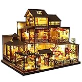 Puppenhaus Miniatur Idee DIY Handwerk 3D Holz Puppenhaus Kit mit Möbel LED Licht Haus Zimmer Modell Puppe Spielset Kinder Grils Mädchen Spielzeug